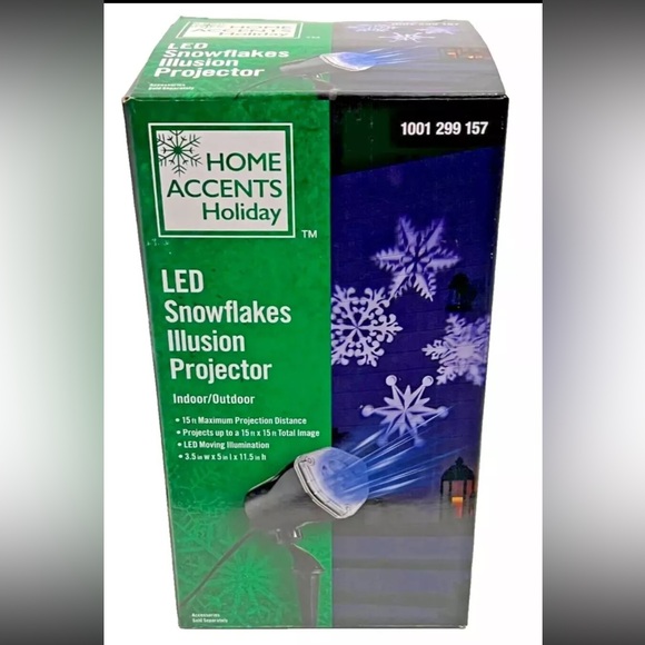 Home Accents Holiday LED Snowflakes Illusion Projector up to 15 ft x 15 ft Image - Picture 1 of 6